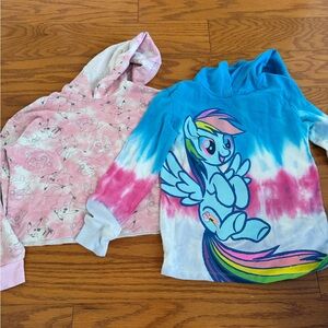 My Little Pony Blue and Pink Pokémon Kids Hoodie Jackets size medium m 7-8